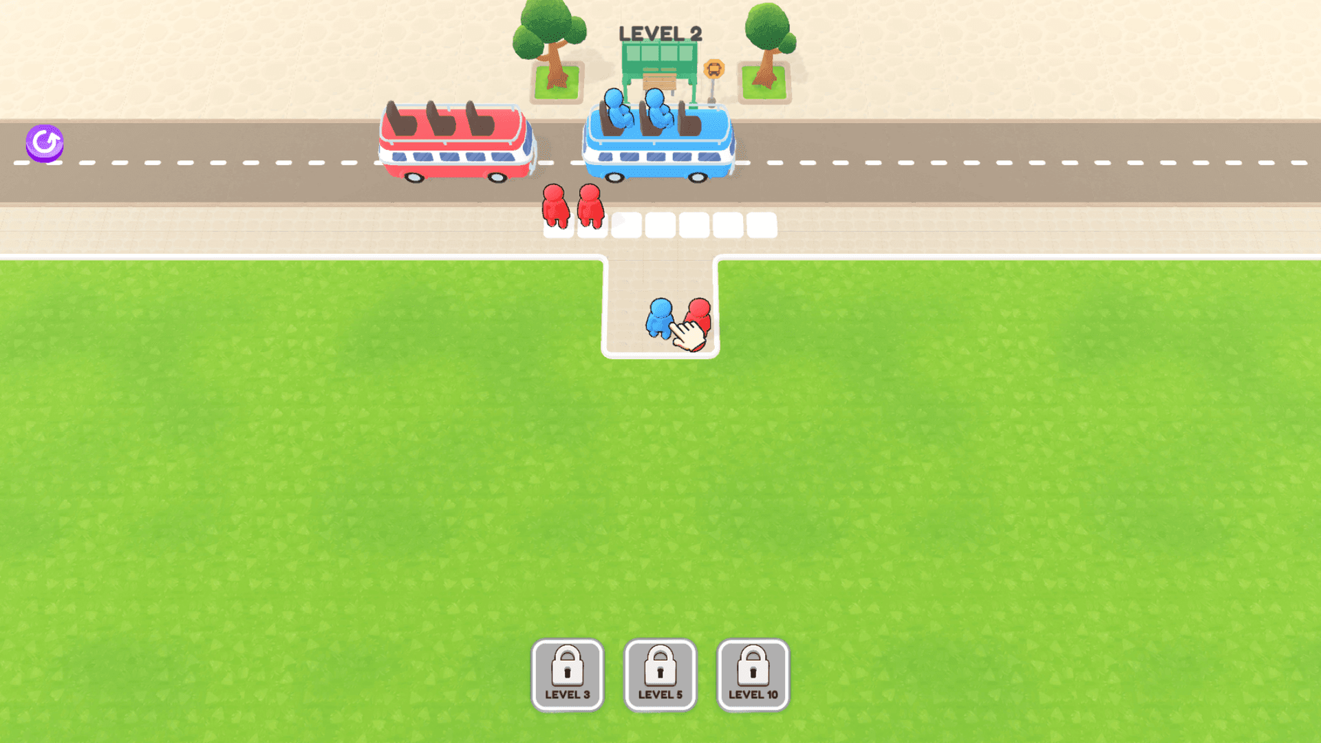 Bus Stop Shuffle - Challenging stage of Bus Stop Shuffle requiring precise placement of people on the bus