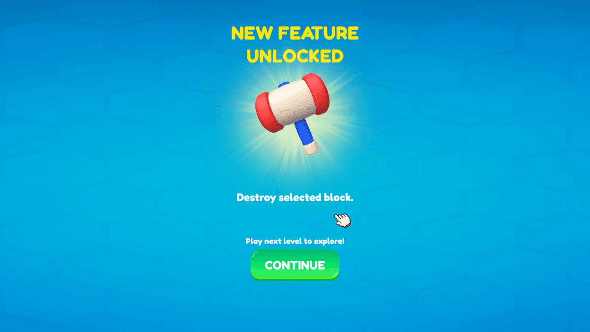 Hex Park - level select map screen highlighting level 2 normal with vertical path to higher levels on blue hex background