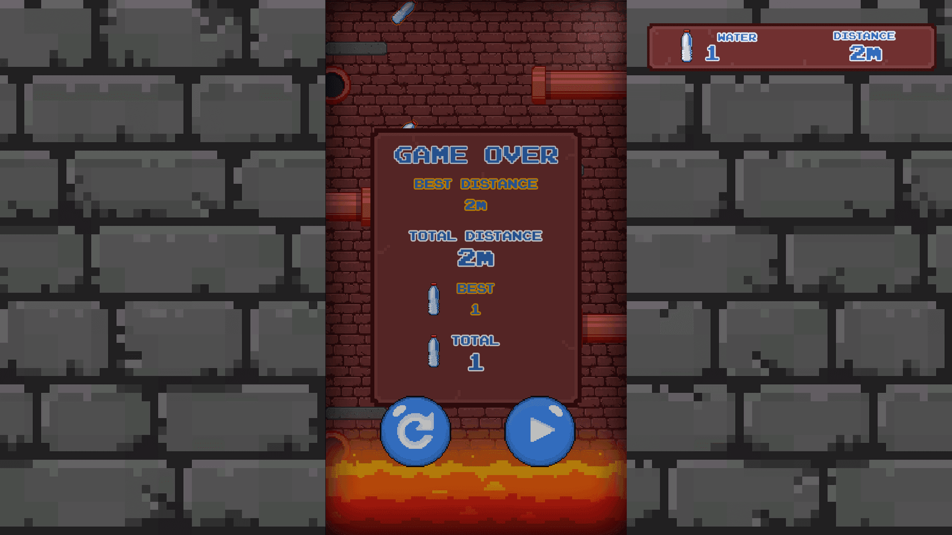 Jumping Boy - restart screen