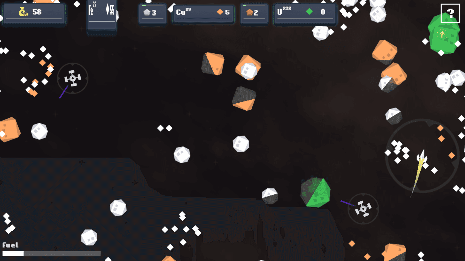 Ore Klast - space shoooter RPG game collecting ores and upgrading your ship