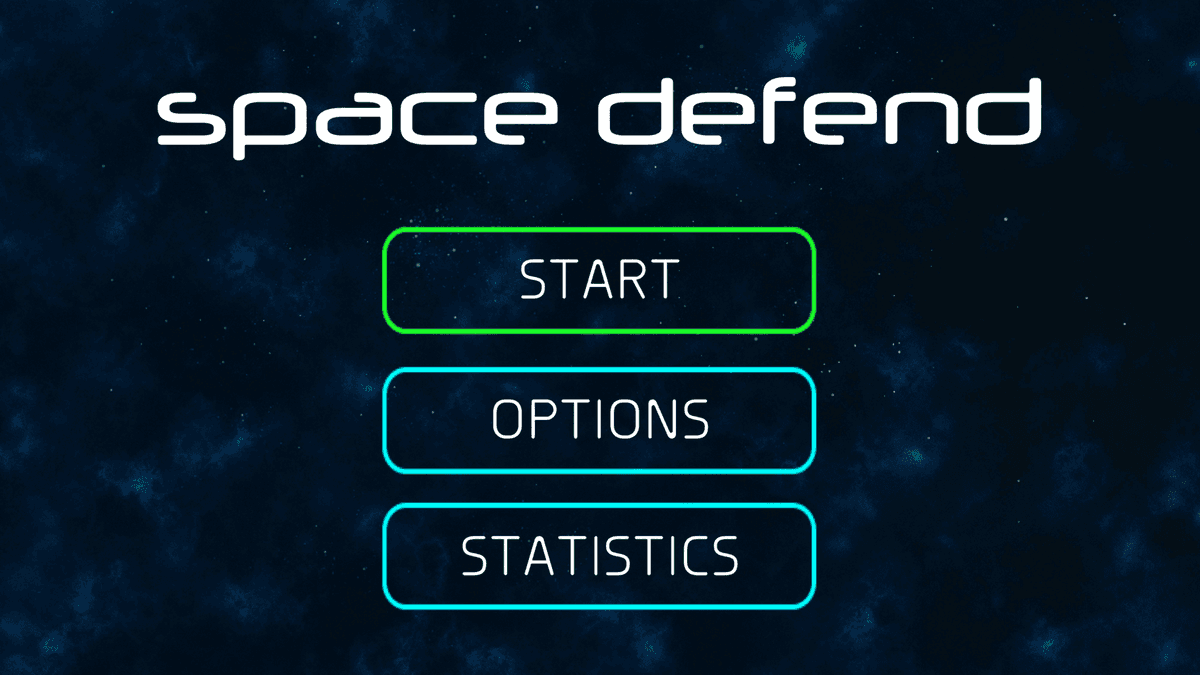 Space Defend game screen showing space defense challenge