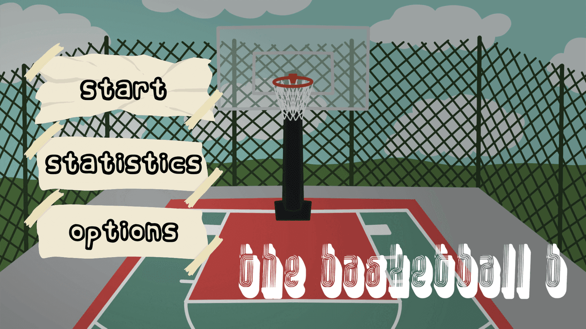 The Basketball B game screen showing basketball challenge