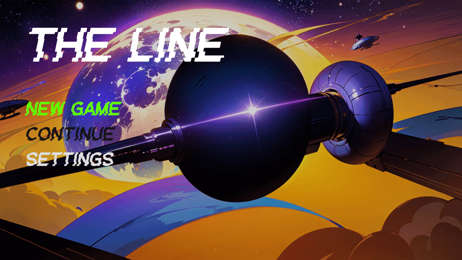 The Line game menu visual novel